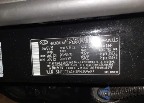 2023 Hyundai Santa Cruz Night from USA, damaged, VIN 5NTJCDAF0PH059683